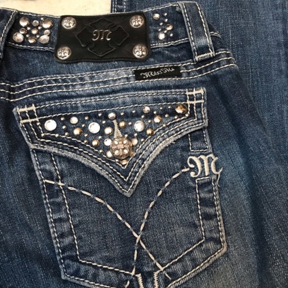 Miss Me Crystal Studs JP4288-5 Bootcut Jeans 28 - Picture 6 of 8